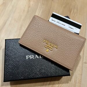 Prada Leather Snap Bifold Wallet - Cammeo